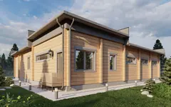 Баня из клеёного бруса с бассейном