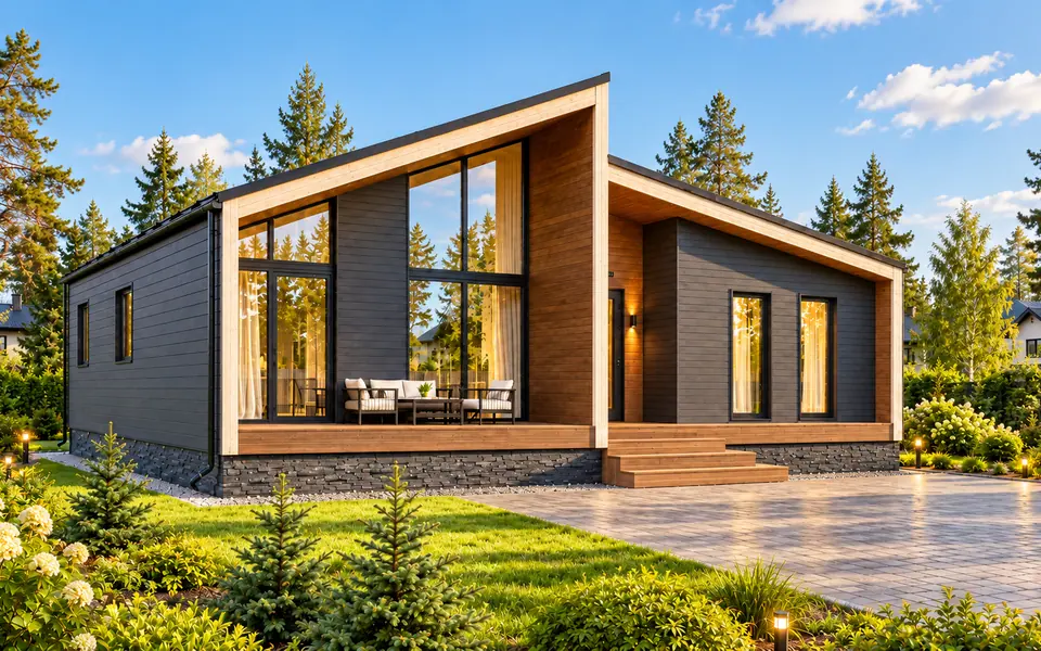 Каркасный дом «Гранит», 130 м²